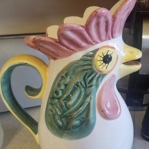 Chicken shaped ceramic pitcher